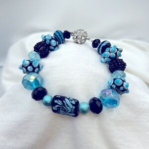 Handmade Bead Bracelet Magnetic Clasp - 8”
